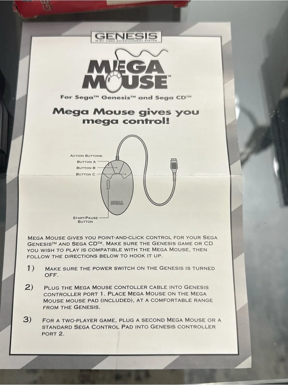 SEGA GÉNESIS mega mouse Wired Black